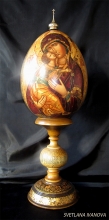 The Virgin of Vladimir - Hand painted Easter Egg 