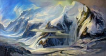 Altay. Massif Of Beluha Mount - canvas, tempera