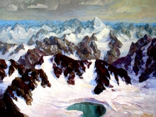 Altay. Katun Range Of Mountains - canvas, oil
