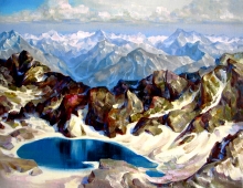 The Altay Mountains. The View From The Mount Of Kolban - canvas, oil