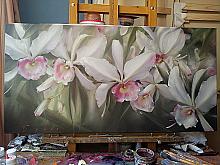 Orchids - oil, canvas