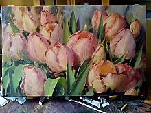 Tulips - oil, canvas