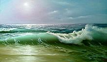 Dawn At The Sea - oil, canvas