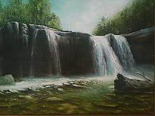 Waterfall Keila-Yoa - oil, canvas