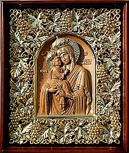 Theotokos Of Pochayiv - hand carved wooden icon