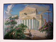 At The Bolshoi Theater - a box, Fedoskino lacquer painting technique