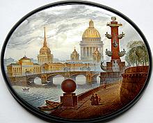 Saint-Petersburg - a box, Fedoskino lacquer painting technique
