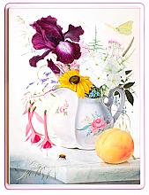 Iris - decorative panel, Fedoskino miniature lacquer painting