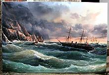 Wreck Of Black Prince - oil, canvas
