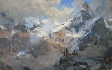 Peaks Of The Caucasus - oil, canvas