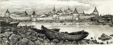Solovky, Kremlin - paper, etching