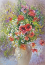 Field Flowers - watercolor, gouache