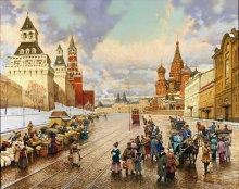 Vasilyevskaya Square - oil, canvas