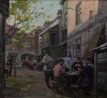 Khitrovka Inhabitants - oil, canvas