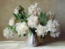 White Peonies - oil, canvas