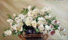 White Roses - oil, canvas