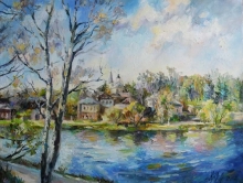 Sergiyev-Posad Pond - oil, canvas