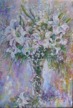 Lilies. Variant - oil, canvas