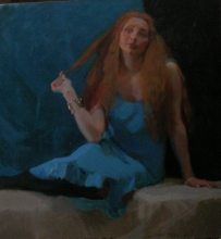 Girl In Blue - oil, canvas