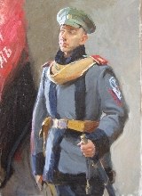 Soldier Of Kornilov Regiment - oil, canvas
