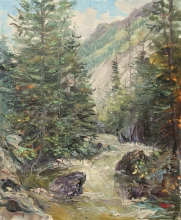 Altai. Aktash - oil, canvas