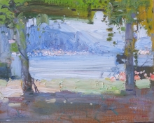 View To The Lake Oarto - oil, canvas, cardboard