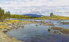 Northern River - oil, canvas