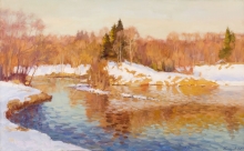 Snow Melts Away - oil, canvas