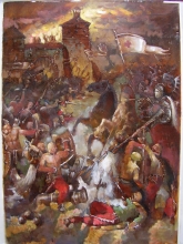 Battle At Lvov - oil, canvas