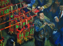 Pipe Player - oil, canvas