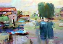 At The Skadarskoe Lake - oil, canvas