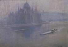 Parliament On The Dunay (Danube) - oil, cardboard