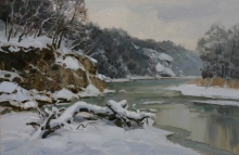 Zelenchuk. Landscape With A Stump - oil, canvas