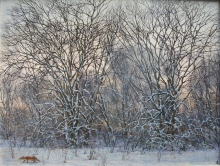 In A Frosty Evening - tempera, panel