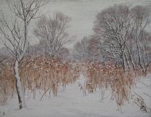 Winter Landscape - tempera, panel