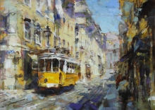 Yellow Streetcar - oil, canvas 