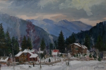 Winter In The Carpathians - oil, canvas