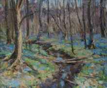 A brook In The Woods - oil, canvas
