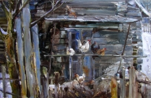 Behind The Shed - oil, cnavas