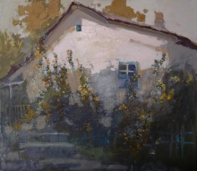 Evening Roses. Solovyovka. The House With Roses - oil, canvas