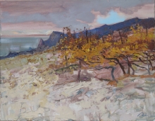 Autumn Vineyard - oil, canvas