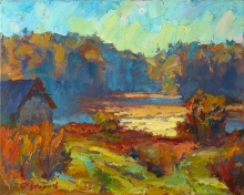 Lake In Autumn - oil, canvas