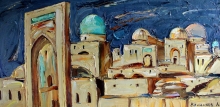 Samarkand. Shakhi-Zinda - oil, canvas