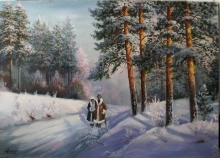 Winter Walk - oil, canvas