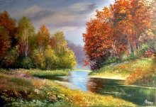 Early Autumn - oil, canvas