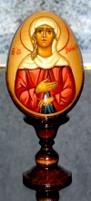 Xenia Of Saint-Petersburg - Easter egg: tempera, acrylic, linden wood, acrylic varnish