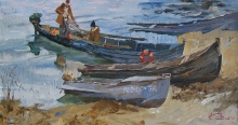 Fishermen - oil, canvas