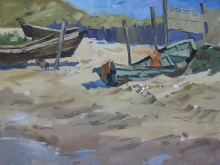 Fishing Boats - oil, canvas