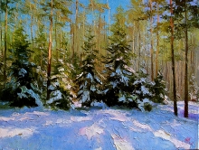 Spruces in a Pine Wood - oil, canvas, dammar varnish