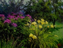 Garden Flowers - oil, canvas, dammar varnish